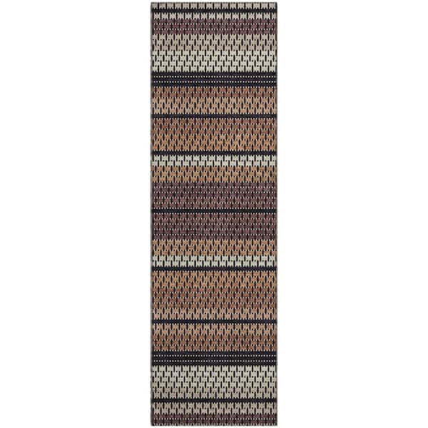 Mayfield Premium Machine Washable Abstract AMF2427 Paprika 2 ft. x 7 ft. Runner Rug
