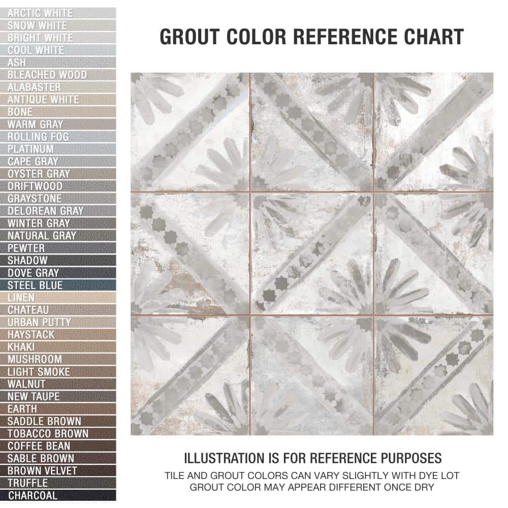 Harmonia 13" x 13" Gray Ceramic Patterned Wall & Floor Tile