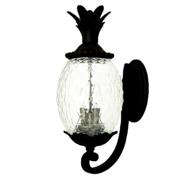 21.75 in. Black Outdoor Hardwired Sconce with No Bulbs Included