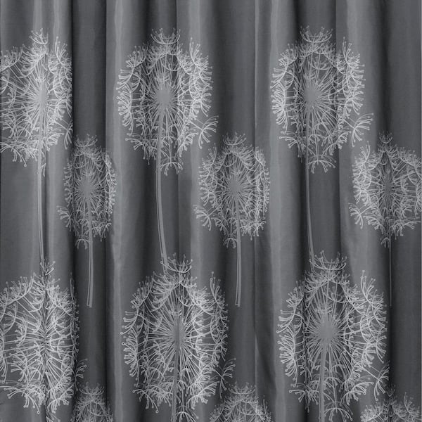 interDesign Shower Curtain in Charcoal Dandelion