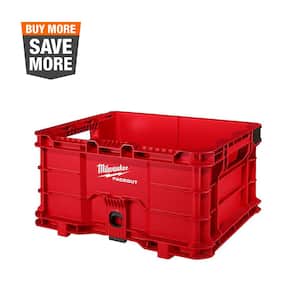 PACKOUT 18.6 in. Tool Storage Crate Bin with Carrying Handles and 50 lbs. Weight Capacity