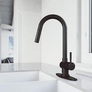 Gramercy Single-Handle Pull-Down Sprayer Kitchen Faucet with Deck Plate in Matte Black