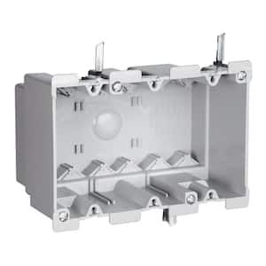 Pass & Seymour Slater Old Work 3 Gang 52 Cu. In. Plastic Swing Bracket Switch and Outlet Box with Quick/Click