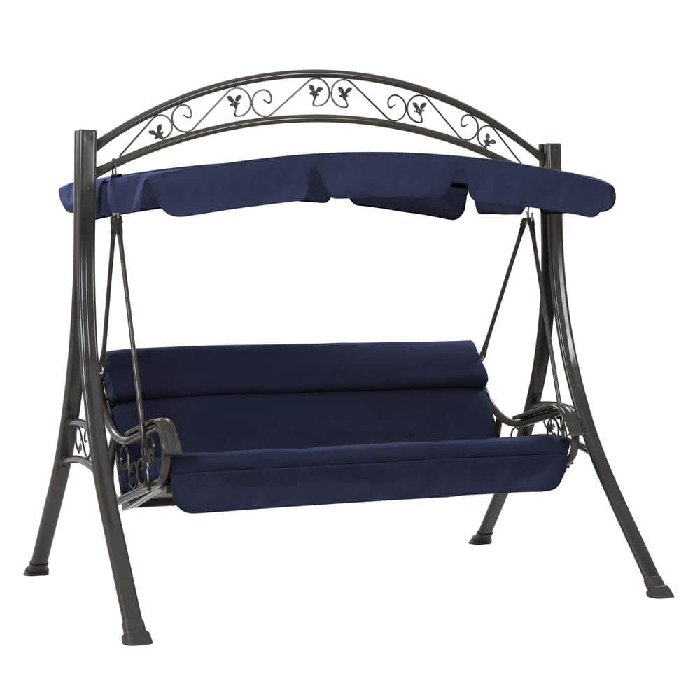 navy porch swing