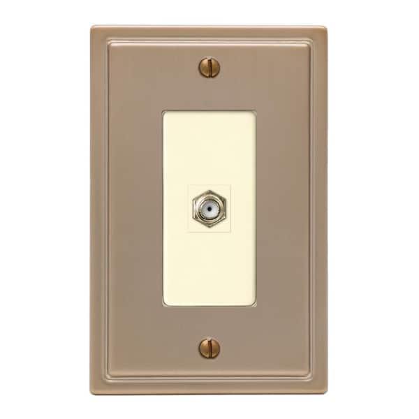 AMERELLE Moderne 1 Gang Coax Steel Wall Plate - Brushed Bronze