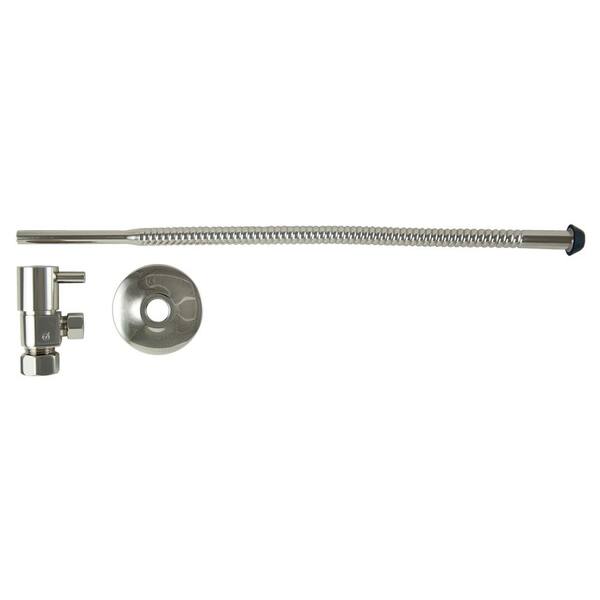 Barclay Products 3/8 in. O.D x 15 in. Copper Corrugated Toilet Supply Lines with Lever Handle Shutoff Valves in Polished Nickel