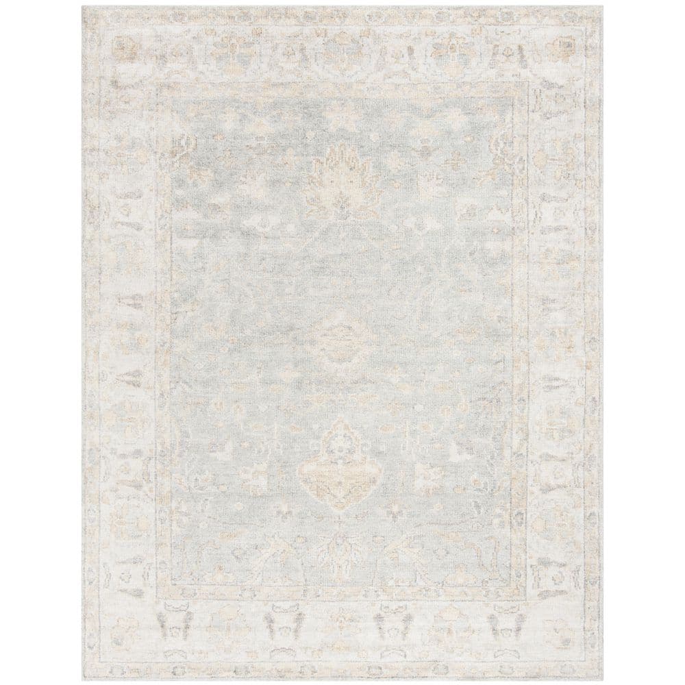 Artisan Light Blue & Ivory Hand-Knotted Wool 9' x 12' Area Rug