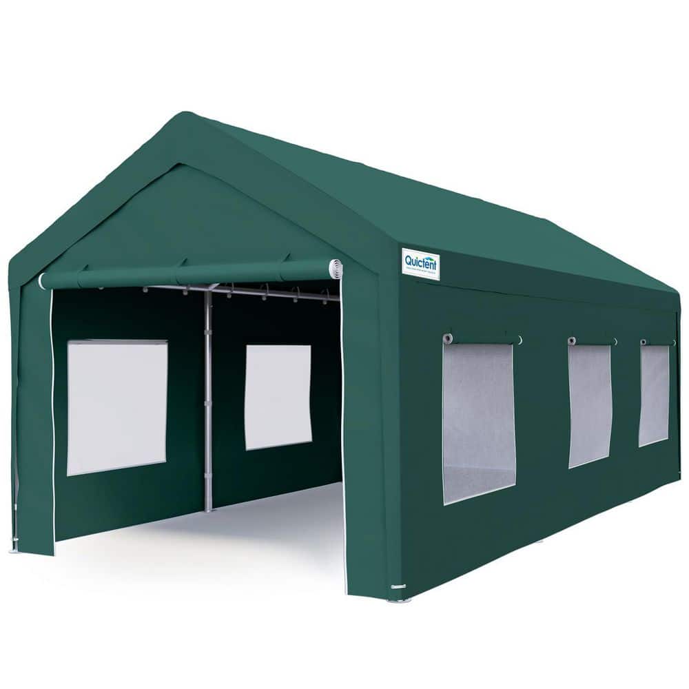 10 ft. x 20 ft. Carport with Roll-up Ventilated Windows, Anti-Snow Car Port