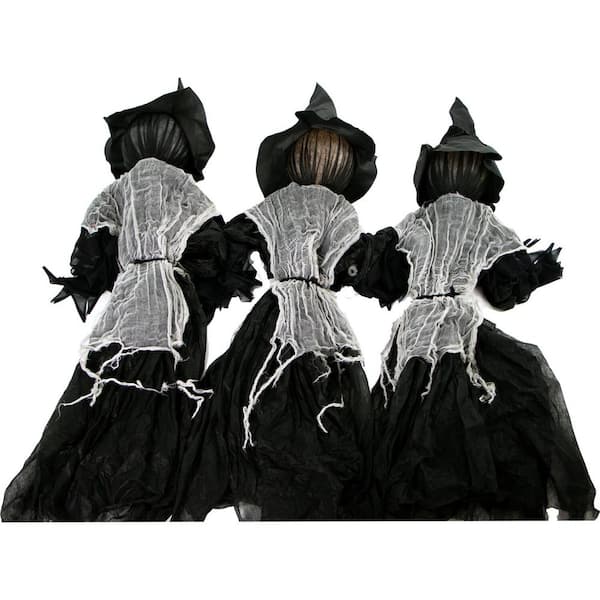 Haunted Hill Farm 42 in. Light-Up Witches Halloween Prop