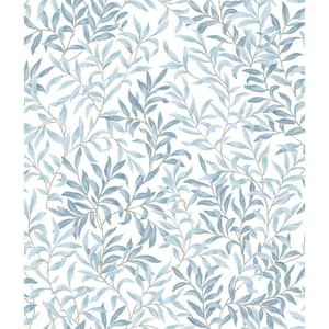 Cloud Blue Terrace Vines Vinyl Matte Peel and Stick Wallpaper Sample