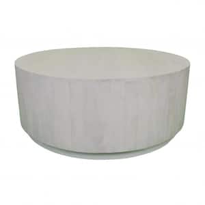 Mariana 42 in. Round Solid Wood White Coffee Table