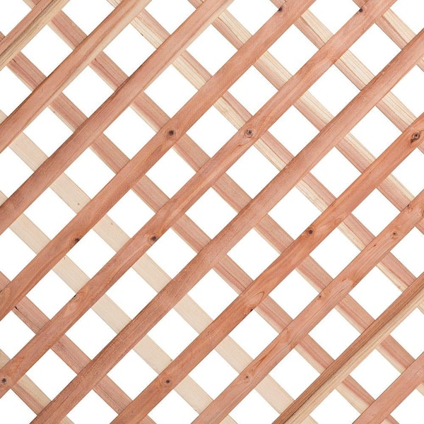 Mendocino Forest Products 1-3/8 in. x 2 ft. x 8 ft. Framed Redwood Garden Lattice