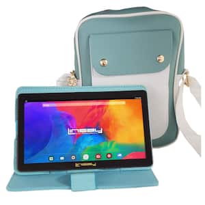 7 in. 64GB Android 13 Tablet Bundle with Lovely Sky Blue Protective PU leather Case and Fashion Handbag