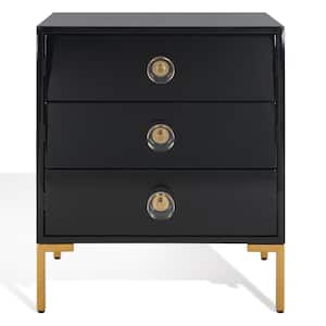Lucian 24 in. Black Rectangle Wood End Table