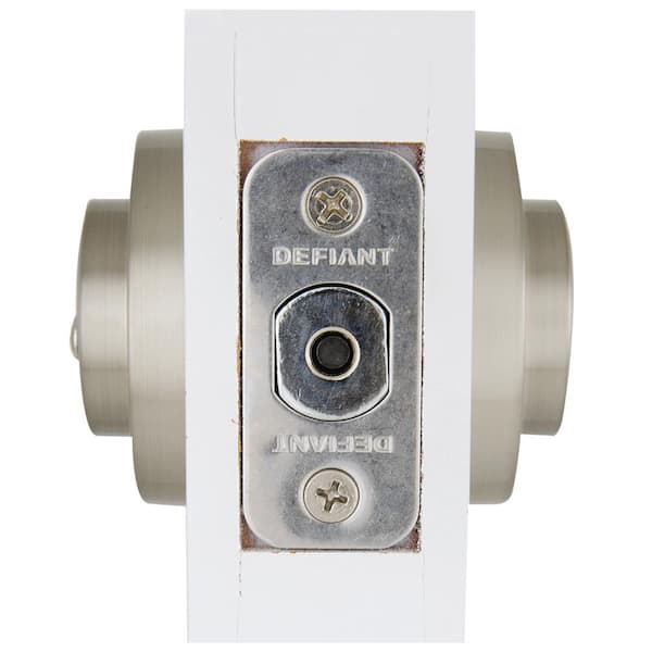 Defiant - Satin Nickel Double Cylinder Deadbolt Contemporary Round