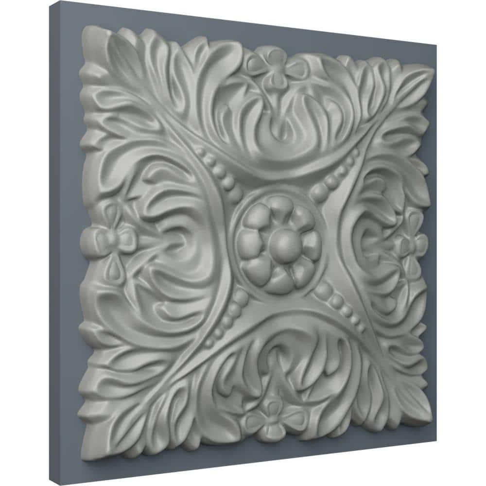 Primed White Acanthus Leaf with Beads Square Rosette