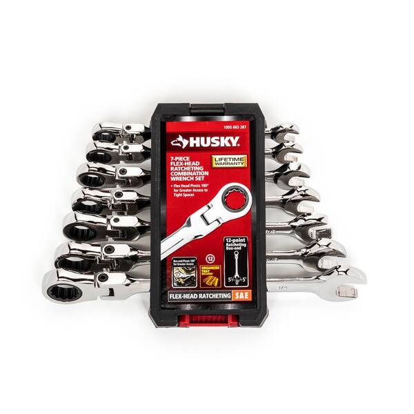Flex-Head SAE and MM Ratcheting Combination Wrench Set (12-Piece) Flex-Head SAE and MM Ratcheting Combination Wrench Set (12-Piece)