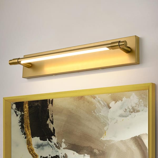 Cheyne 23.62 In. 1-Light Minimalist Brass Bar LED Bathroom Vanity Light