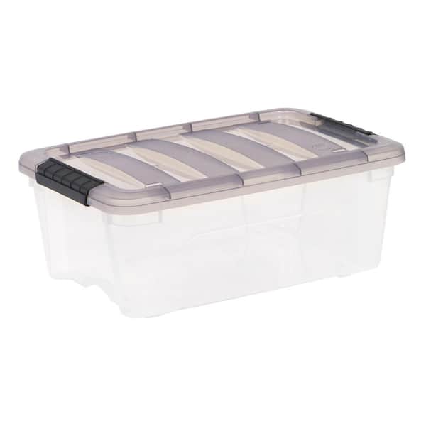 12 Qt./3 Gal. Plastic Storage Boxes with Latching Lids, Clear (Set of 8)