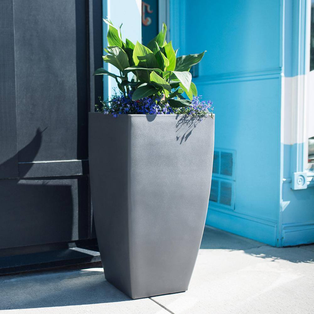 Kobi 38" Tall Graphite Gray Polyethylene Planter