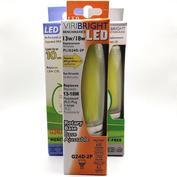 Viribright 13/18-Watt Equivalent PL Lamp PLC G24D-2P (2-Pin