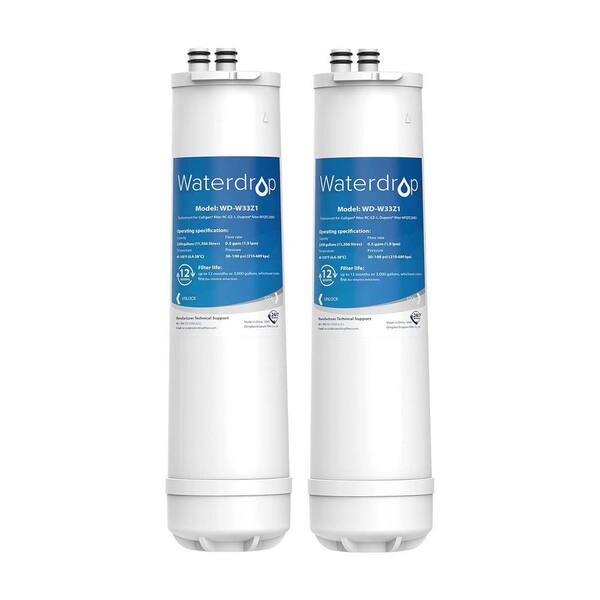 Waterdrop WD-RC-EZ-1-2Change,ReplacementCulligan IC-EZ-1,US-EZ-1, RV-EZ-1, BritaUSF-201,USF-202,DuPont,3K Gallons (Pack of 2)