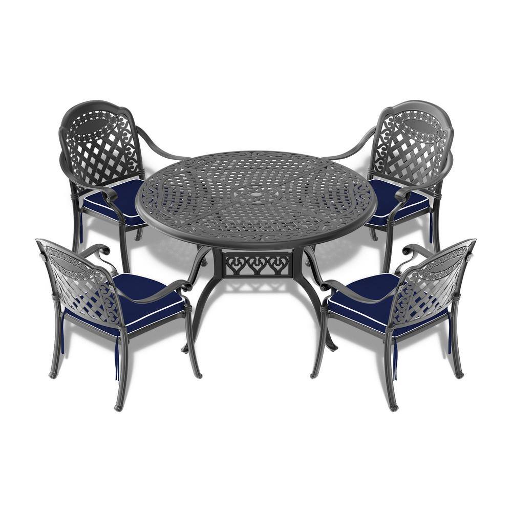 Runesay 5-Piece Set of Cast Aluminum Patio Outdoor Dining Set with ...