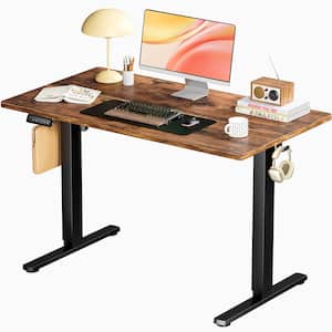 40 in. Rectangular Rust Electric Standing Computer Desk Height Adjustable Sit or Stand Up