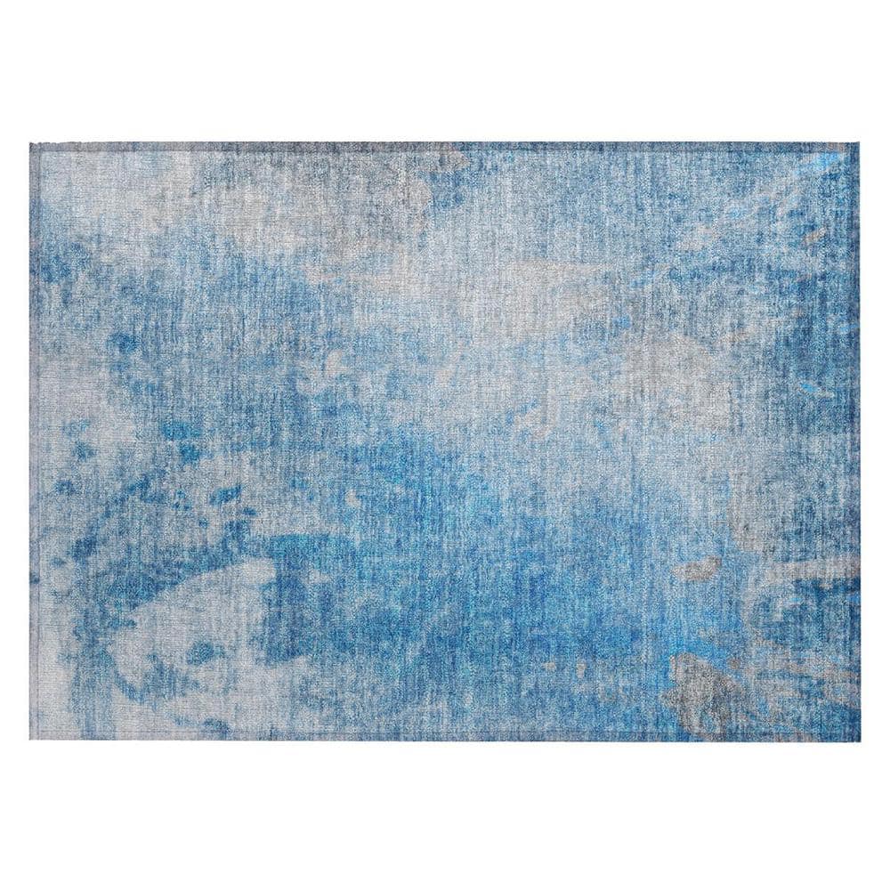 Blue and Gray 2 ft. x 3 ft. Woven Abstract Rectangle Indoor/Outdoor Area Rug price history on PriceWatchPro