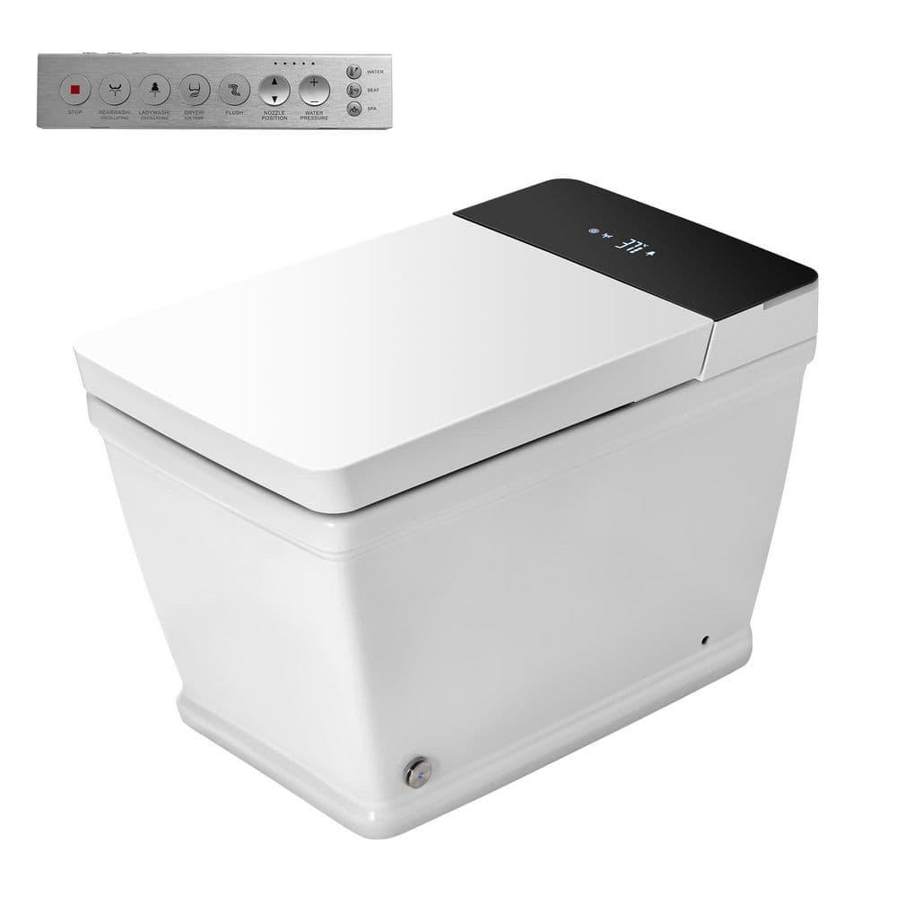 Square Smart Bidet Toilet 1.28 GPF in White with Auto Flush, Foot Sensor, Night Light, Heating, Digital Display price history on PriceWatchPro