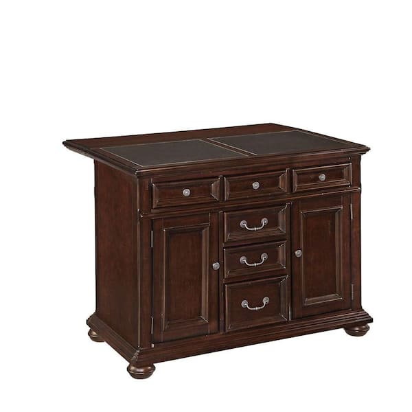 Home Styles Colonial Classic Dark Cherry Kitchen Island With Granite Top