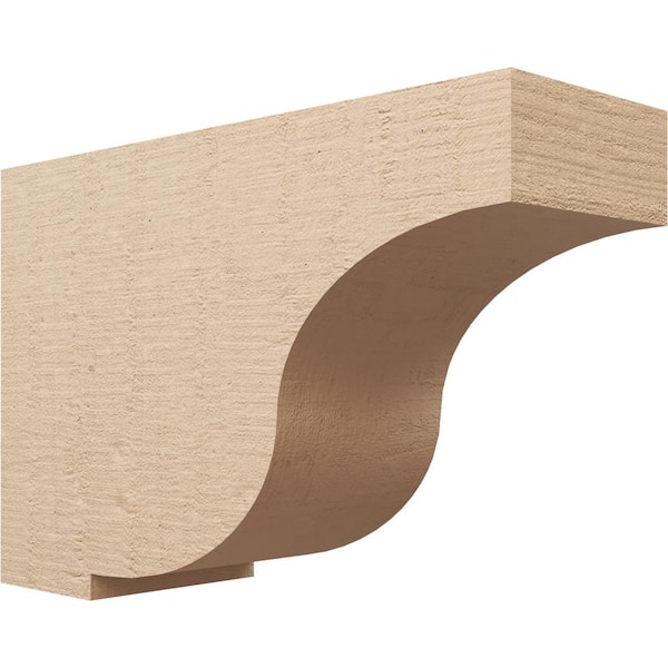 Ekena Millwork 12 in. x 24 in. x 36 in. Classic Van Buren Rough Cedar Woodgrain TimberThane Corbel, Primed Tan