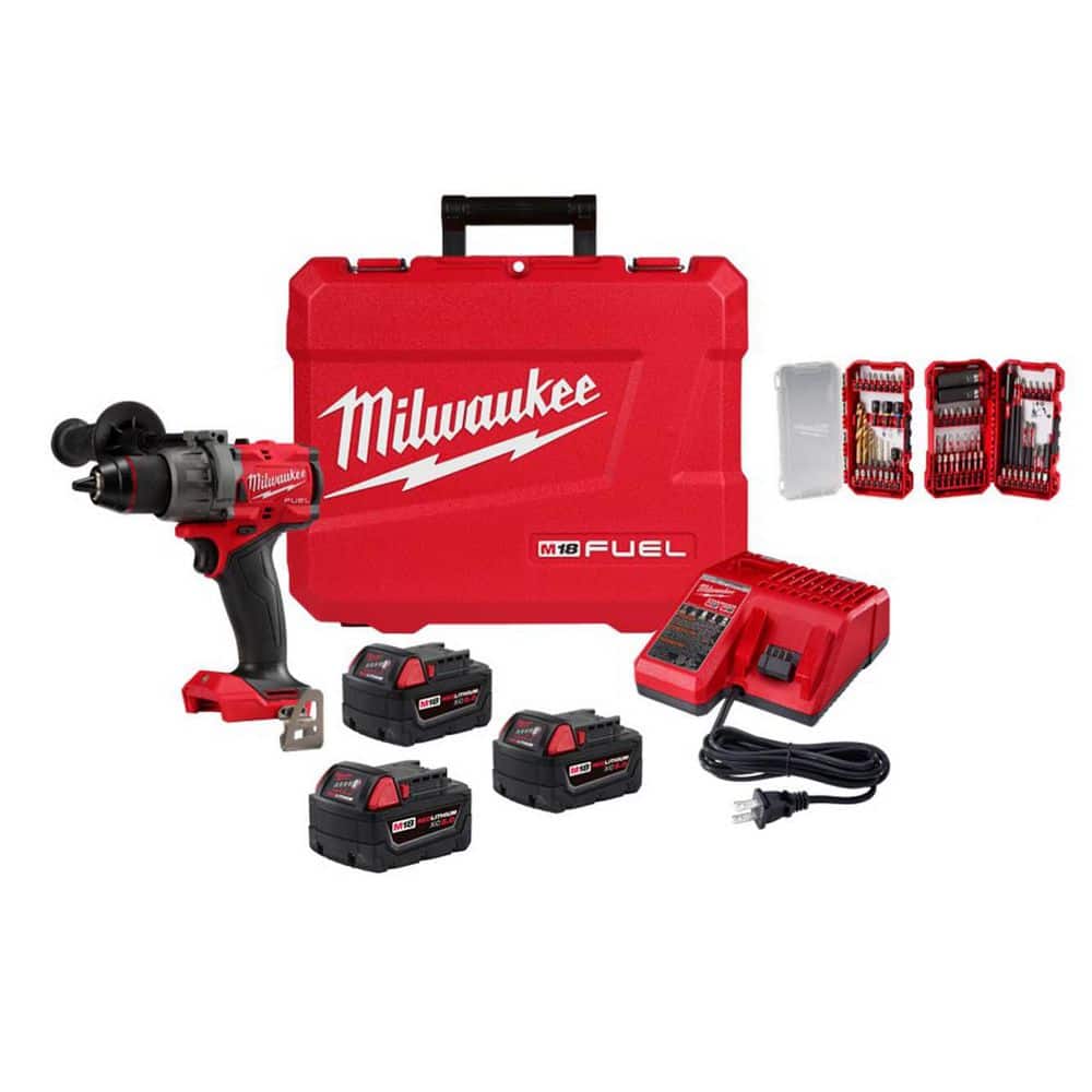 M18 FUEL 18V 1/2 in. Drill/Driver Kit w/ (3) 5. 0Ah Batteries, Hard Case with 75-Pc Bit Set w/ PACKOUT price history on PriceWatchPro
