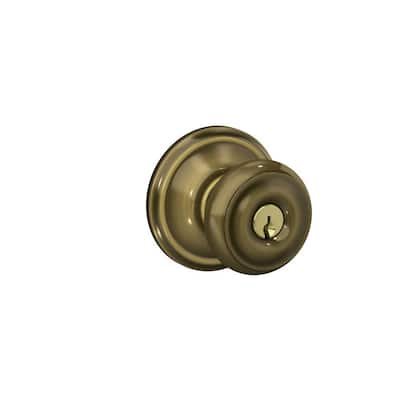 Georgian Antique Brass Keyed Entry Door Knob