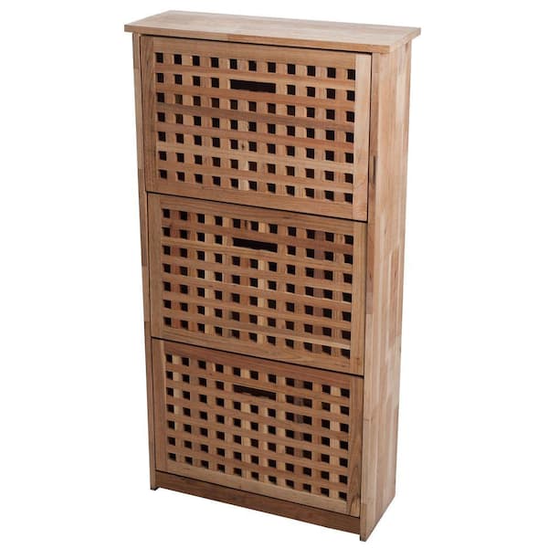 Lavish Home 9-Pair 3-Drawer Wooden Shoe Storage Cabinet