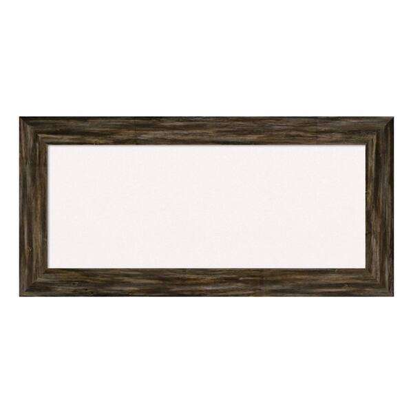 Amanti Art Fencepost Brown Narrow Framed White Cork Memo Board