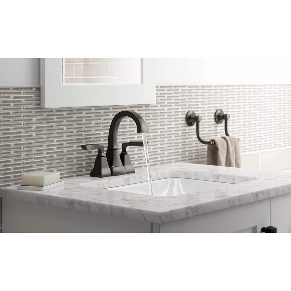Kallan Oil-Rubbed Bronze Double Handle Bathroom Faucet