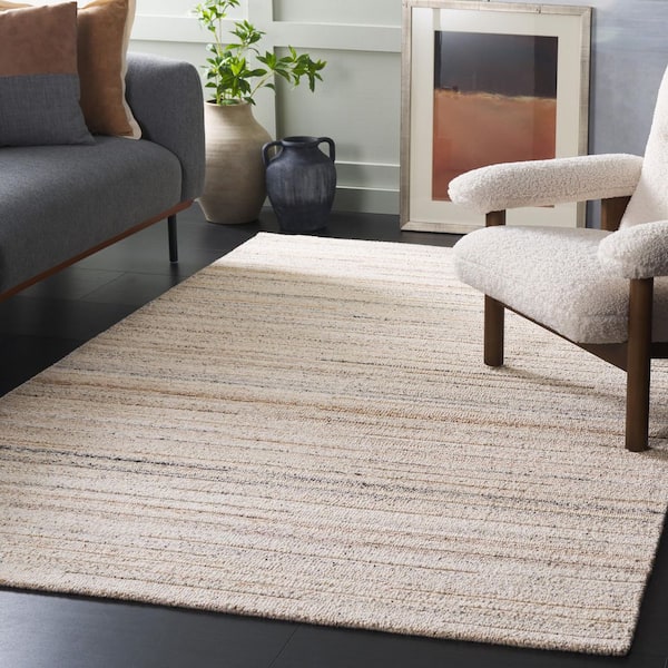 Natura 5 ft. x 8 ft. Beige Striped Distressed Area Rug