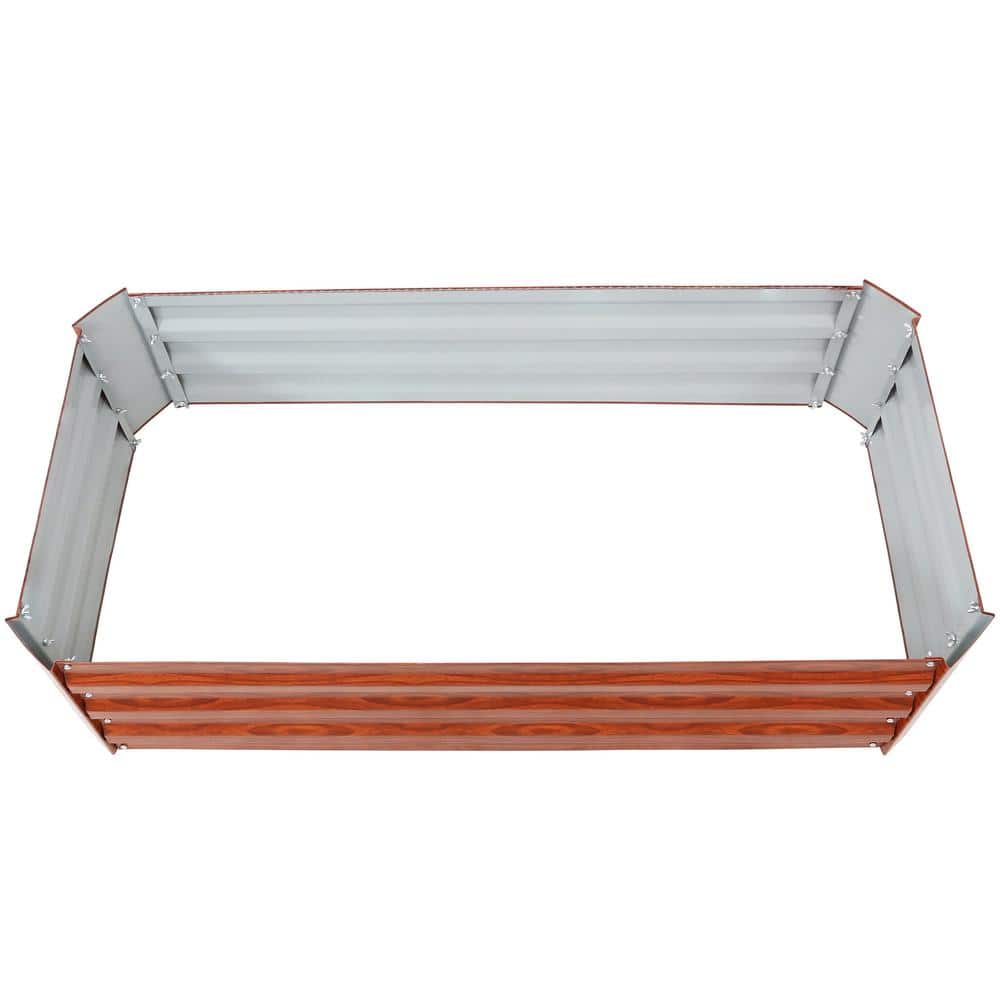 Woodgrain Galvanized Steel Raised Garden Beds, 48" x 24" x 11.75"