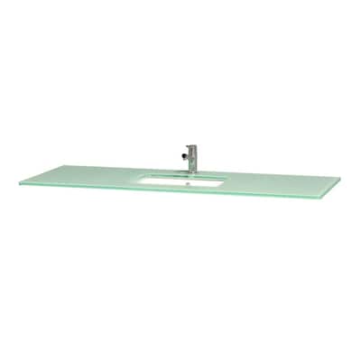 Coastal Glass Bathroom Vanity Tops, Green Glass Vanity Top