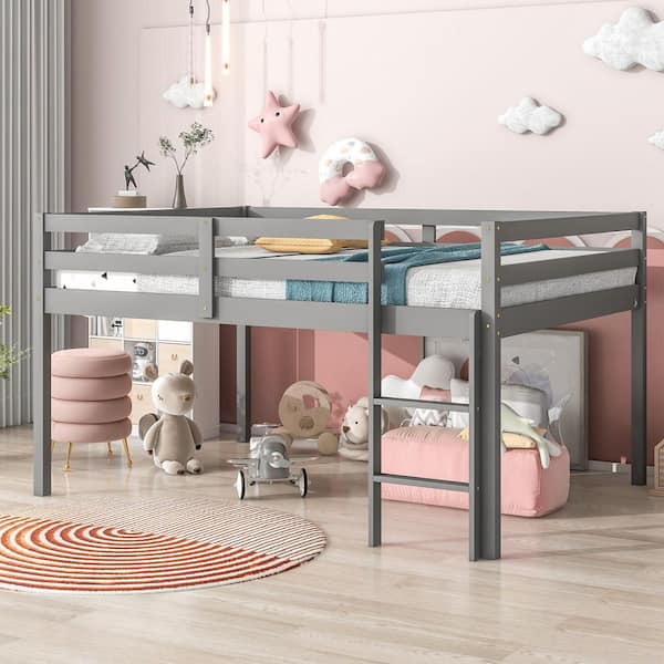 GODEER Gray Full Loft Bed