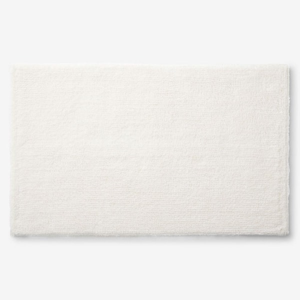 Company Cotton Plush Spa Solid 17 in. x 24 in. Cream Bath Rug