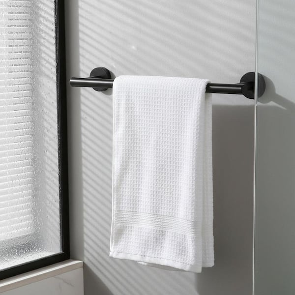 12 in. Wall Mounted Towel Bar Hardware Accessory in Matte Black