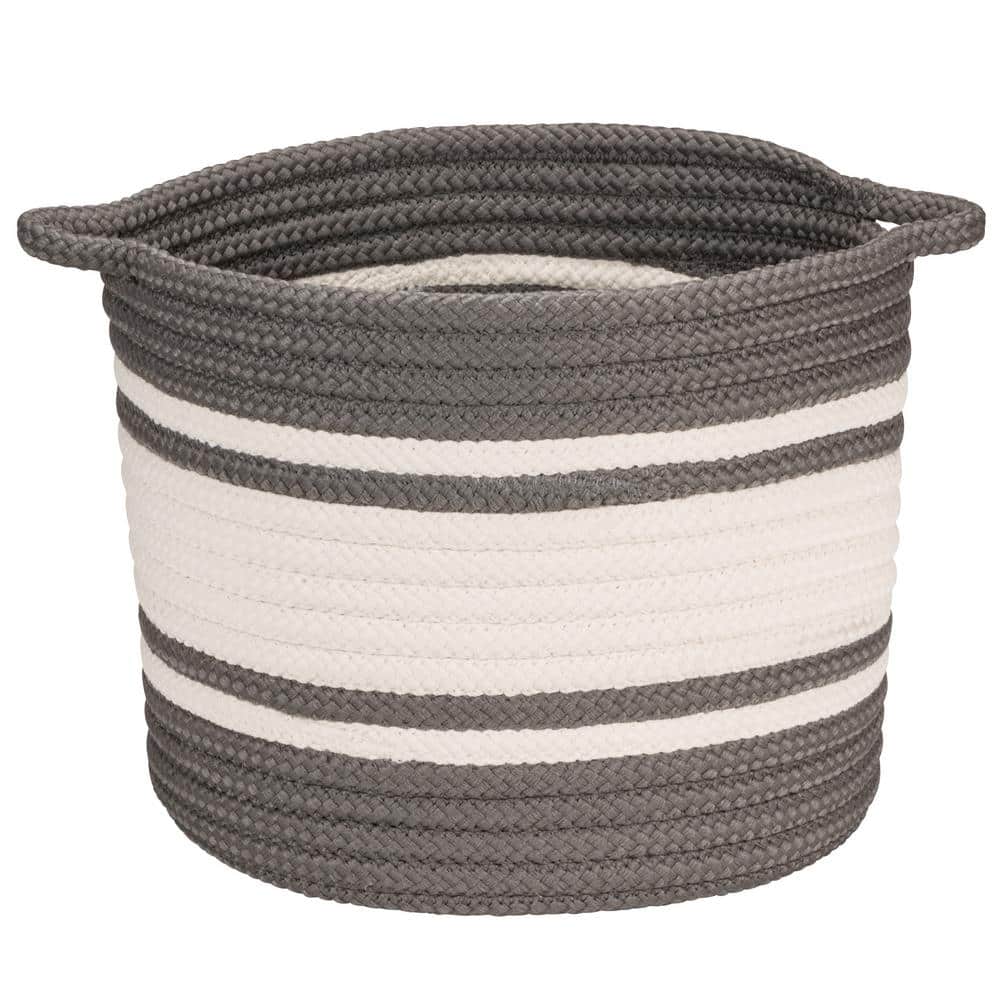 Outland 14 in. x 14 in. x 12 in. Grey Round Braided Basket