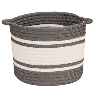 Outland 20 in. x 20 in. x 18 in. Grey Round Braided Basket