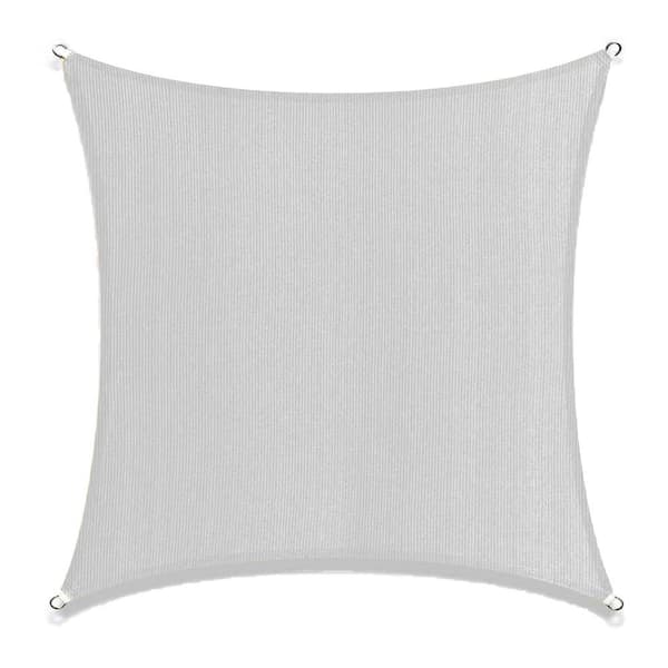 Sunshade Sail Canopy 8 ft. x 12 ft. Grey Square Awning UV Block for Outdoor Patio Garden and Backyard
