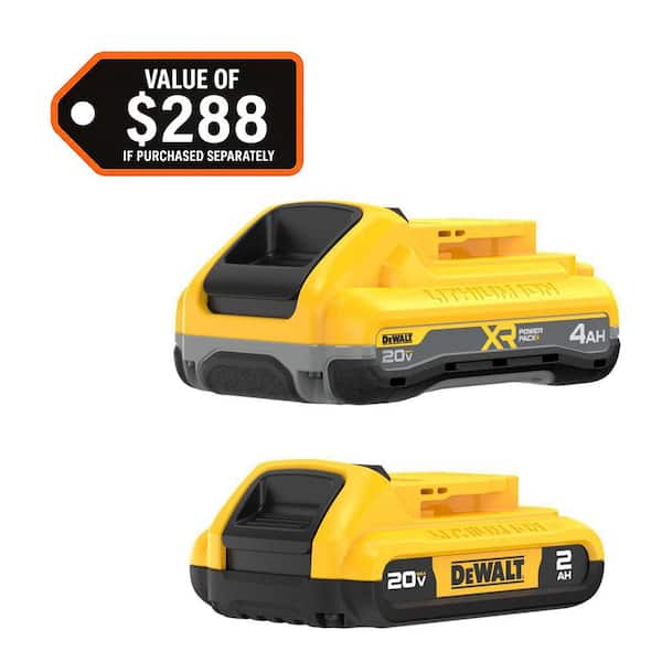 20V MAX Lithium-Ion 4.0 Ah and 2.0Ah Battery Packs (2-Pack)