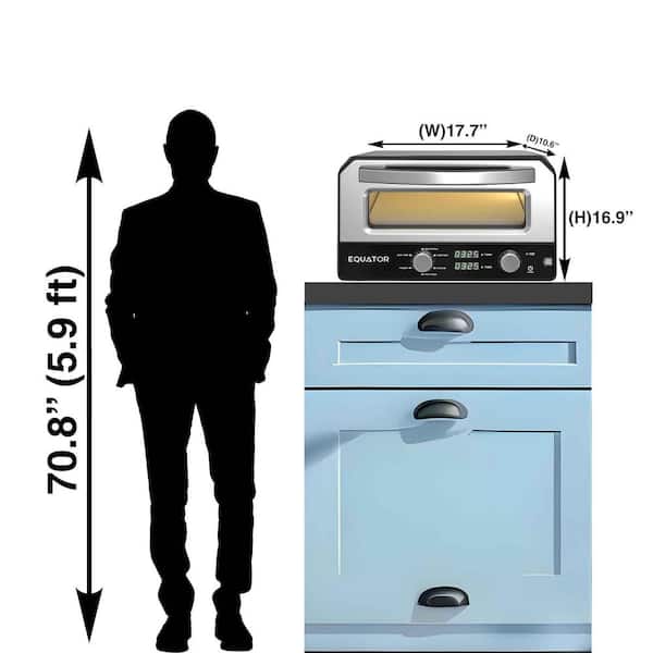0.5 cu.ft. Indoor/Outdoor Countertop Pizza Oven with Stone Bake-Cooks 12 in. Pizzas, 6-Preset Modes 1500W in Stainless