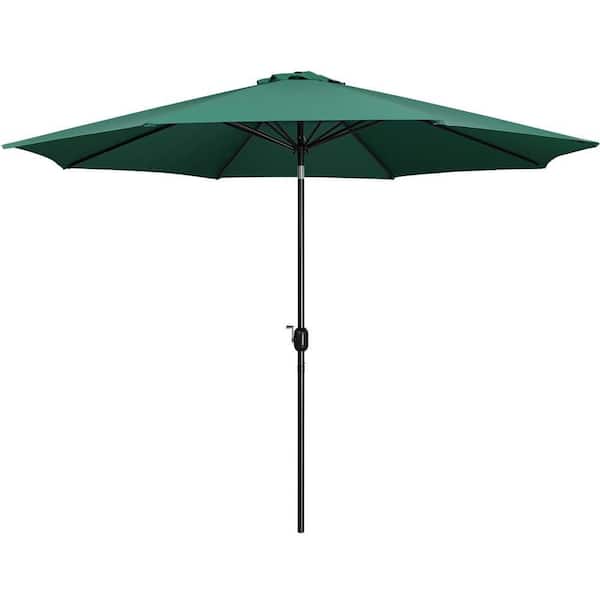 Yaheetech 11 ft. Patio Market Umbrella with Push Button Tilt, Crank and Sturdy Ribs