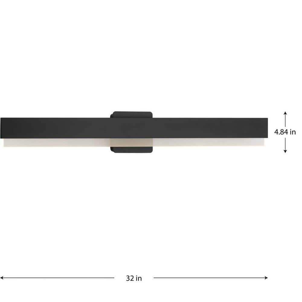 Matte Black 32" LED Linear Vanity Light with Acrylic Shade